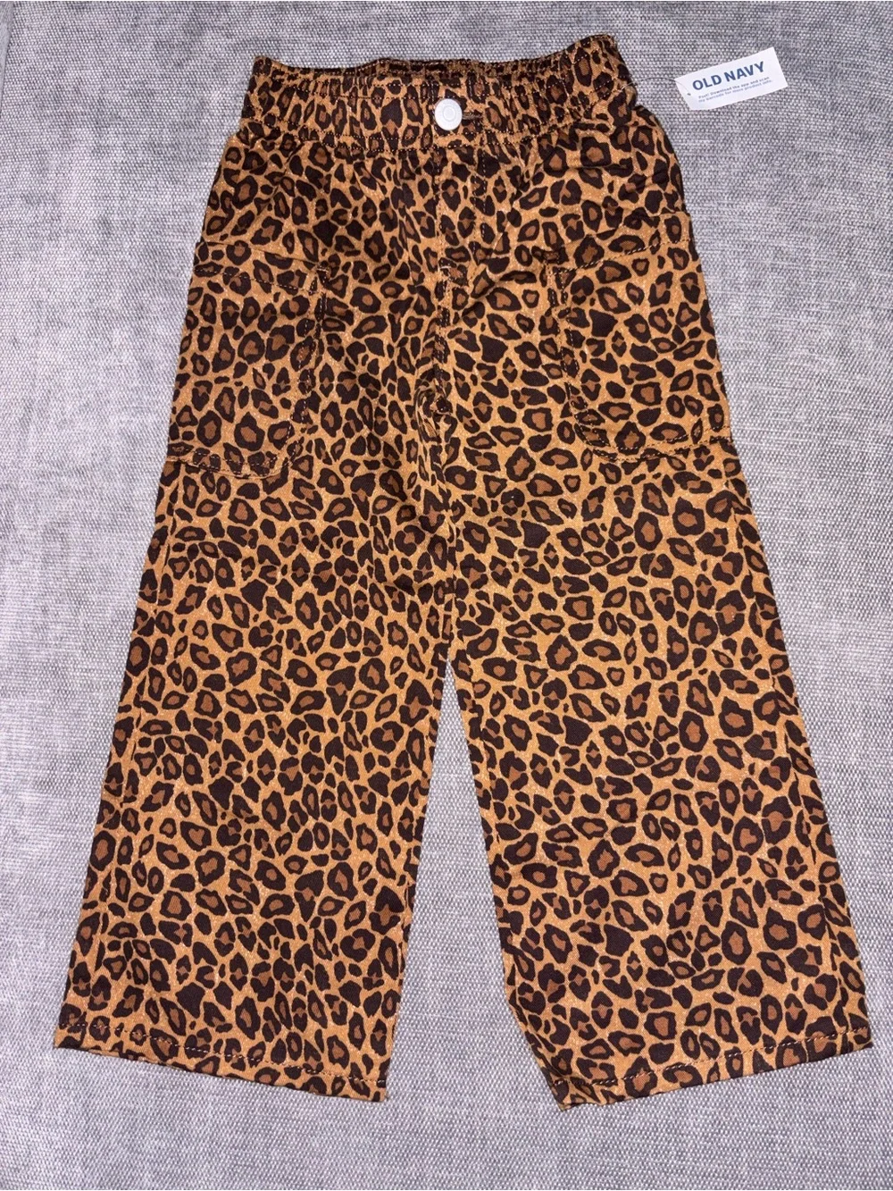 Old Leopard Print Wide-Leg Pants